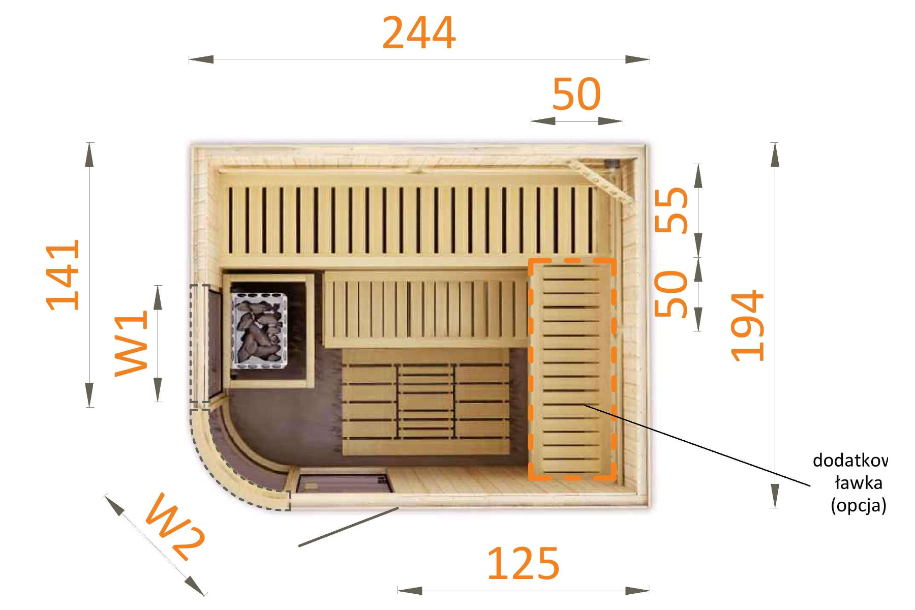 sauna tradycyjna 2520RW